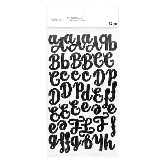 Black Script Alphabet Stickers by Recollections&#x2122;